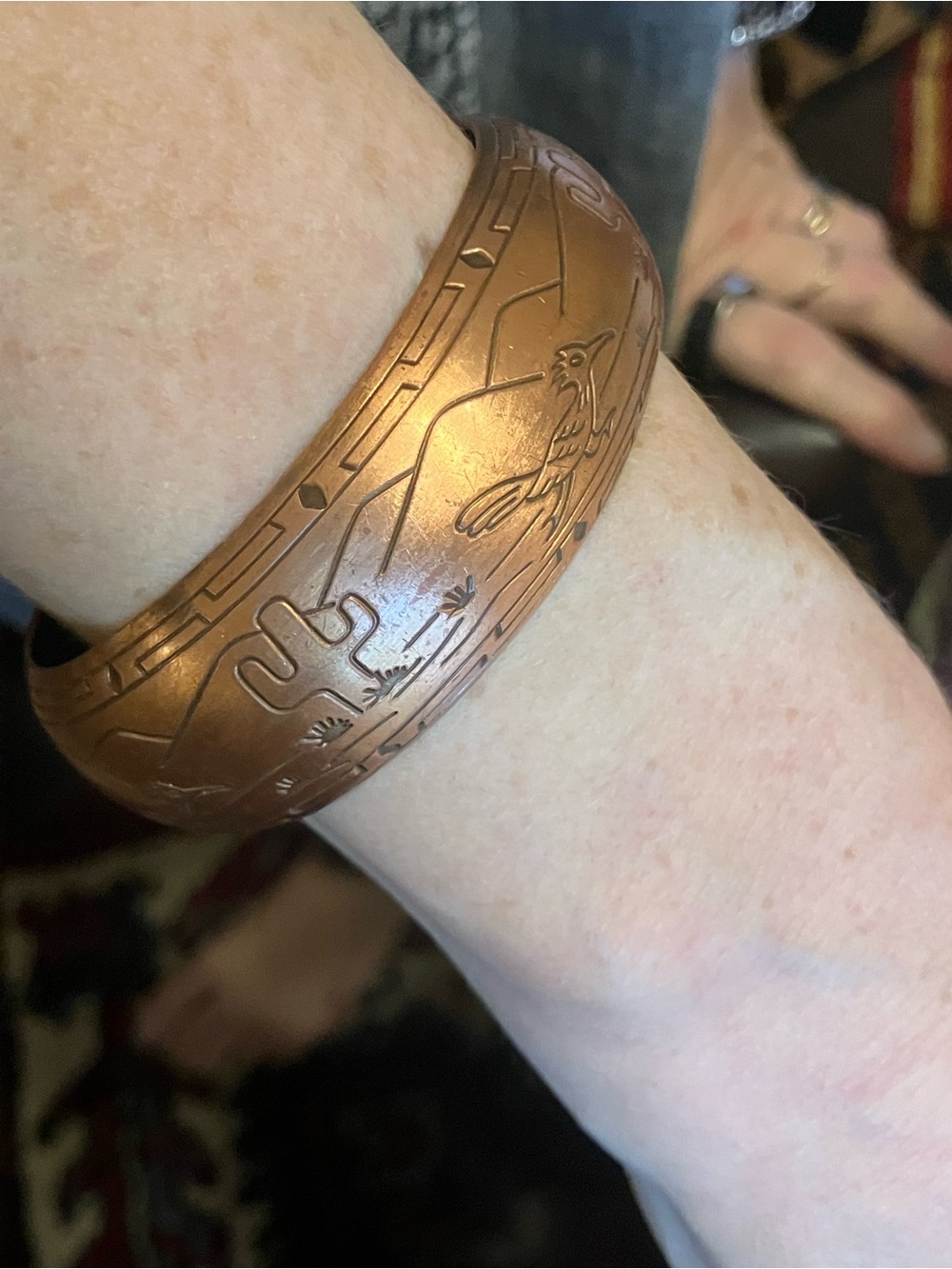 VINTAGE SOUTHWESTERN CUFF BRACELET ETCHED